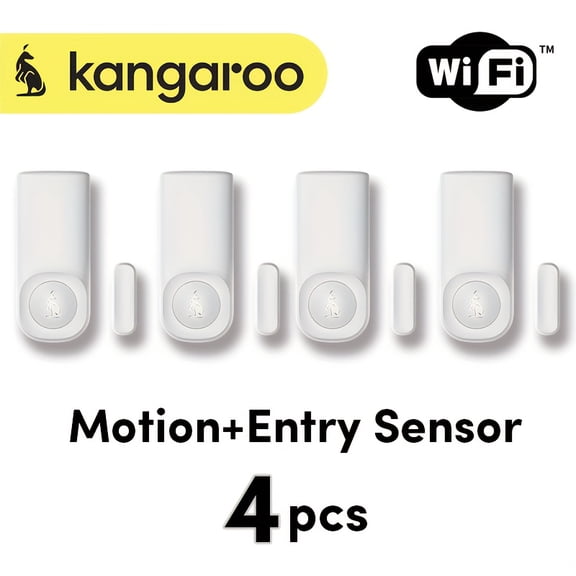 1/2/3/4 Pack 2-in-1 Kangaroo Door Window Security Alarm, WiFi Motion Sensor with Instant APP Alerts, Battery Included No Installation Needed, Smart Home Anti-Theft Sensor for House Apartment