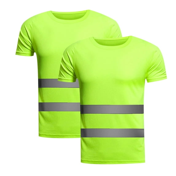 1/2/3/4 Pack High Visibility Safety Shirts with Reflective Strips T-Shirts for Men, Quick Dry Reflective T-Shirtsfor Work