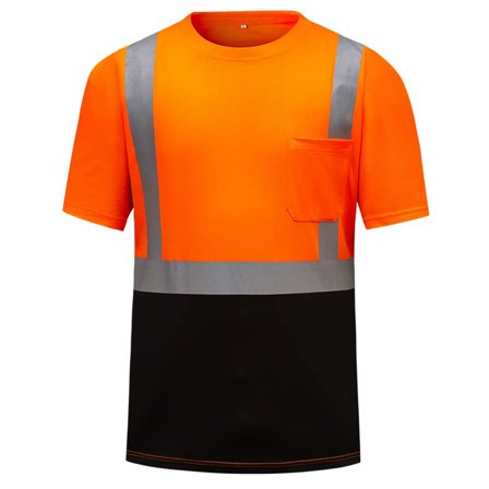 1/2/3/4 Pack High Visibility Shirts for Men Hi Vis Reflective Safety Shirts for Men Women, Short Sleeve Work Shirts with Pocket
