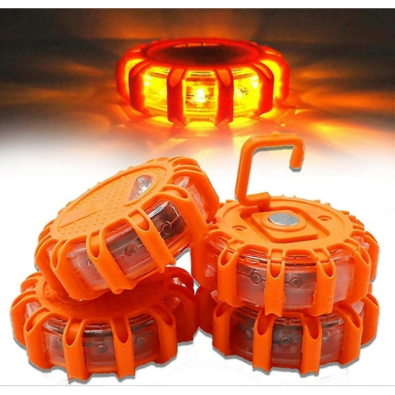 1/2/3/4 Pack Led Safety Flares Road Emergency Lights Roadside Safety Flashing Warning Flare Light Kit Beacon Disc