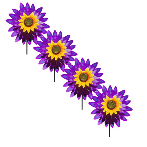 1/2/3/4 Pcs Sunflower Yard Windmills 30 In Colorful Flowers Outdoor Wind Spinners for Patio Garden,Home Holiday Party Windmills Decor for Mother's Day alentine's Day Birthday Anniversary