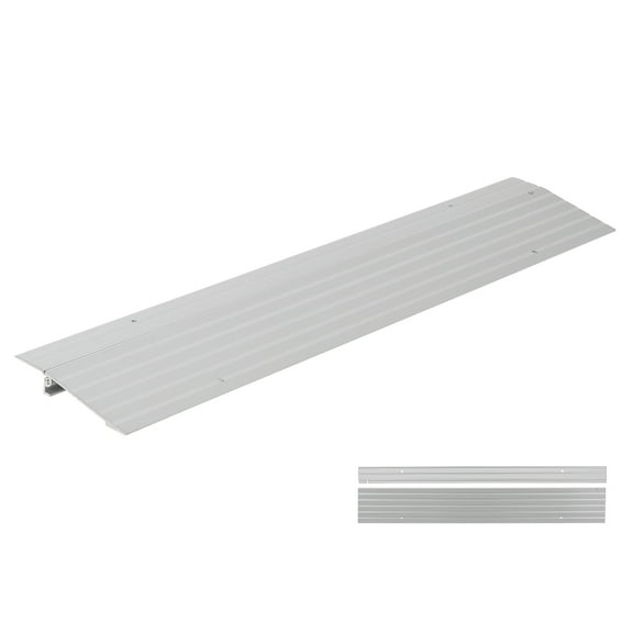 1/2/3/4" Rise Aluminum Threshold Ramp for Doorways - 800 Lbs Capacity Adjustable Entry Bridge for Wheelchairs, Scooters, Power Chairs, Non-Slip Mobility Access Solution