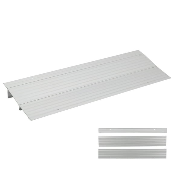 1/2/3/4" Rise Aluminum Threshold Ramp for Doorways - 800 Lbs Capacity Adjustable Entry Bridge for Wheelchairs, Scooters, Power Chairs, Non-Slip Mobility Access Solution
