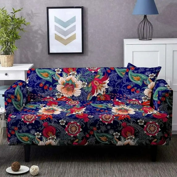 1/2/3/4 Seater Fashion Flower Print Sofa Covers Armchair Loveseat Couch Cover Stretch Soft Washable Slipcovers For Living Room