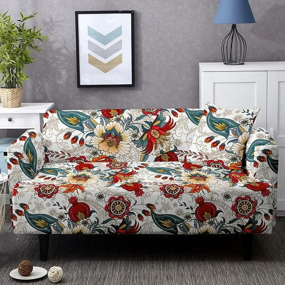 1/2/3/4 Seater Fashion Flower Print Sofa Covers Armchair Loveseat Couch Cover Stretch Soft Washable Slipcovers For Living Room