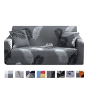 1 2 3 4 Seater Printed Black Sofa Cover Couch Slipcover, Elastic Stretch Armchair / Loveseat / Couch Sectional Sofa Slipcover Furniture with 1 Pillowcase Protec