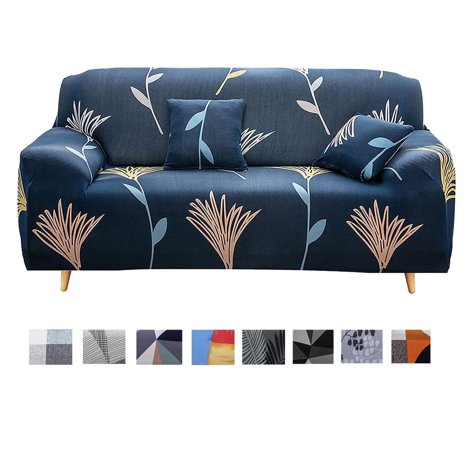 1 2 3 4 Seater Printed Sofa Cover Couch Slipcover, Elastic Stretch Armchair / Loveseat / Couch Sectional Sofa Slipcover Furniture with 1 Pillowcase Protector Dog Pet
