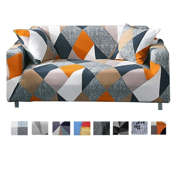 1 2 3 4 Seater Printed Sofa Cover Couch Slipcover, Elastic Stretch Armchair / Loveseat / Couch Sectional Sofa Slipcover Furniture with 1 Pillowcase Protector Dog Pet