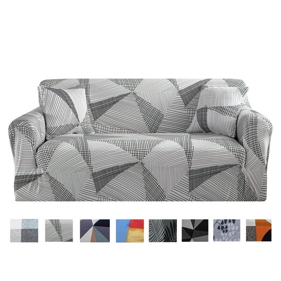 1 2 3 4 Seater Printed Sofa Cover Couch Slipcover, Elastic Stretch Armchair / Loveseat / Couch Sectional Sofa Slipcover Furniture with 1 Pillowcase Protector Dog Pet