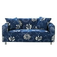 thumbnail image 1 of 1/2/3/4 Seater Printed Sofa Covers Stretch Elastic Couch Slipcover Protector Removable Washable for Dining Room， Blue Flowers, 1 of 4