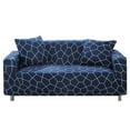 thumbnail image 1 of 1/2/3/4 Seater Printed Sofa Covers Stretch Elastic Couch Slipcover Protector Removable Washable for Dining Room， Blue Geometry, 1 of 4