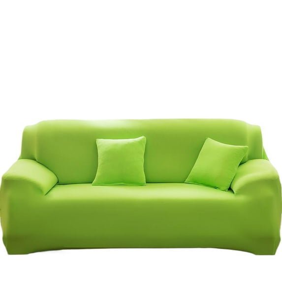 1/2/3/4 Seater Stretch Sofa Elastic Cover Jacquard Slipcover Waterproof Covers Couch Sofa (Silk-apple green,L-3-seat 180-220cm)