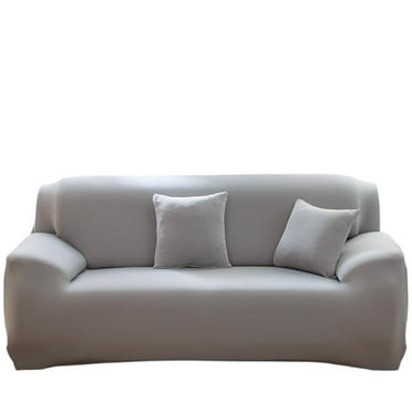 1/2/3/4 Seater Stretch Sofa Elastic Cover Jacquard Slipcover Waterproof Covers Couch Sofa (Silk-light gray,M-2-seat 140-180cm)