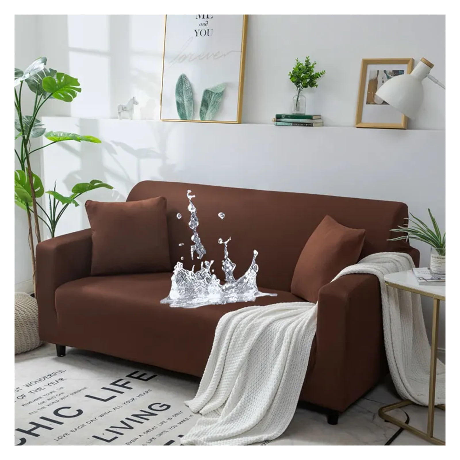 1/2/3/4 Seats Waterproof sofa Couch Cover stretch Corner Sofa Covers L ...