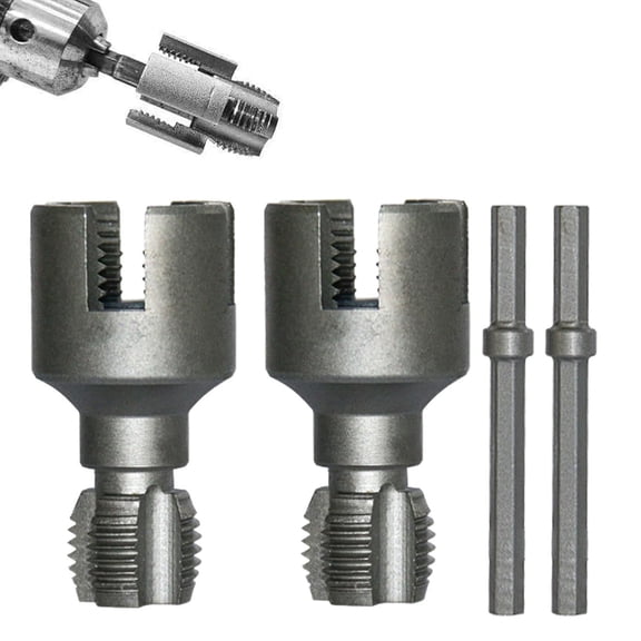 1/2'' and 3/4'' Water Pipe Internal and External Integrated Threader, Pipe Thread Cutting Tool, Integrated Internal & External Pipe Threading Tool, Rethreading Tool for Water Pipes (1/2" + 3/4")