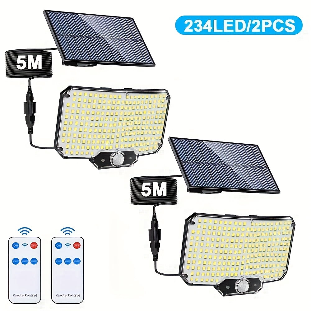 1/2/3/4PCS Solar Outdoor Street Lights, 234 LEDs, Motion Sensor ...