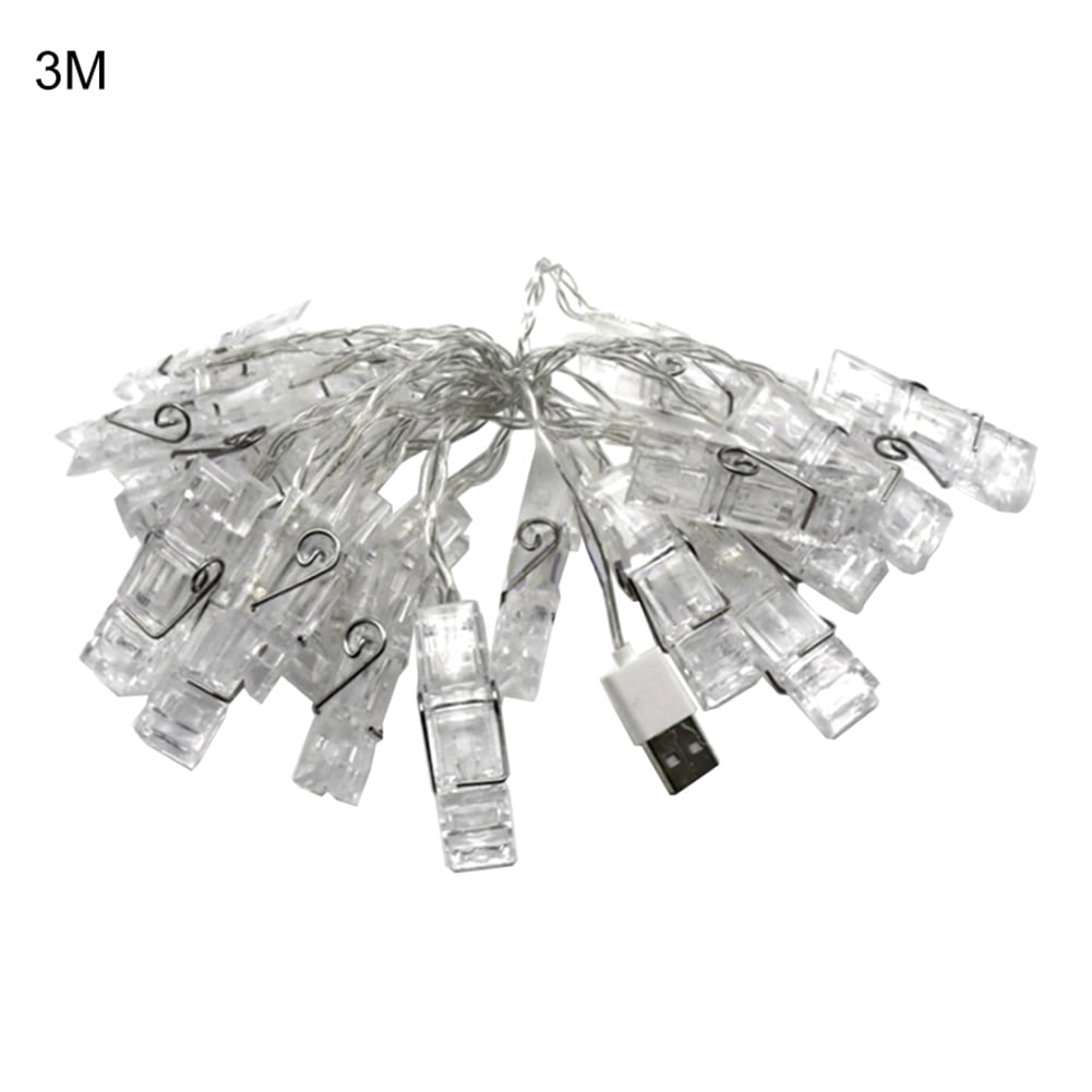 Individual String Light Clips 1/2/3/4m LED Photo Clip String Light Lamp Home Wall Party Garden ...