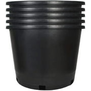 Netuera 16x11.8x13 Round Black Plastic Nursery Pot with Drainage Holes 5 Count