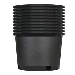 Netuera Short 2 Gallon Round Black Plastic Nursery Pot with Drainage Holes