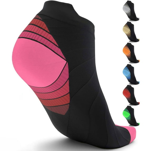 1/2/3/6 Pair Compression Running Socks For Men & Women -Fit for Athletic,Travel& Medical,Low Cut Compression Running Sock with Ankle Support