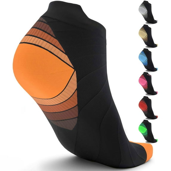 1 2 3 6 Pairs Compression Socks Women Men 20-30 mmHg Copper Low Cut Socks