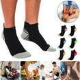 thumbnail image 1 of 1/2/3/6 Pairs,Unisex Low Cut Compression Running Sock with Ankle Support, 1 of 3