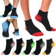 thumbnail image 1 of 1/2/3/6 Pairs,Unisex Low Cut Compression Running Sock with Ankle Support, 1 of 2
