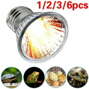 1/2/3/6pcs 25W/50W/75W Reptile Heat Light Bulbs, Tortoise Light Bulbs, Full Spectrum Sunlight Bulb, E27 Tortoise Heat Bulb for Lizard Reptiles Amphibian Lizard Tanks Aquarium