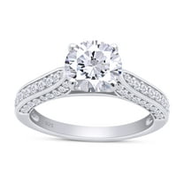 1 2/3 Ct Round Cut Lab Created Moissanite Diamond Solitaire Engagement Ring In 14K White Gold Plated Sterling Silver(G-H Color,VVS1 Clarity,1.66 Cttw)-4