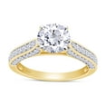 thumbnail image 1 of 1 2/3 Ct Round Cut Lab Created Moissanite Diamond Solitaire Engagement Ring In 14K Yellow Gold Plated Sterling Silver(G-H Color,VVS1 Clarity,1.66 Cttw)-7.5, 1 of 8