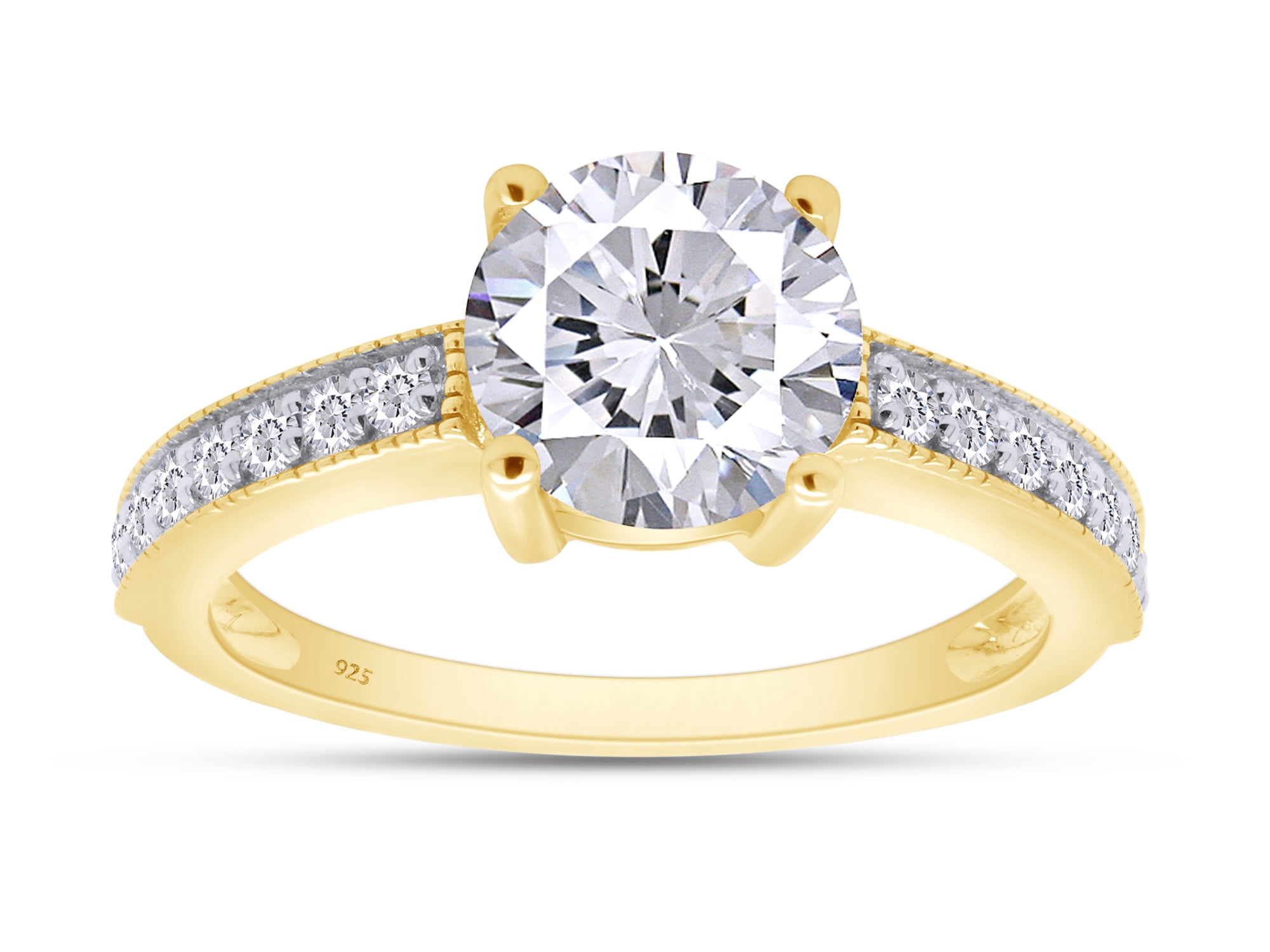 RINGJEWEL 14.56 Carat Black Moissanite Solitaire Ring - Real Lab-Created Moissanite Engagement Ring