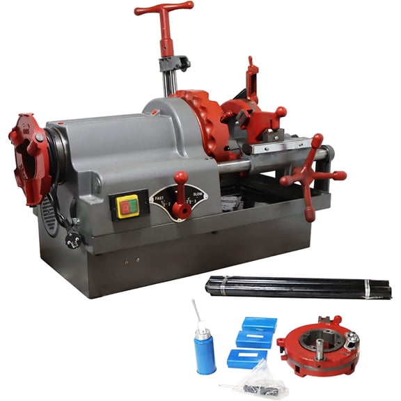 1/2" - 3" Electric Pipe Threading Machine 3in1 Multifunctional Pipe Threader Cutter with Self Oiling System 110V