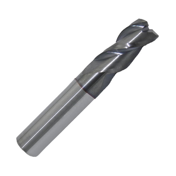 1/2" 3 Flute Single End Carbide End Mill 40 Degree Helix Long TiCN Coated 2" Flute Length, 4"OAL