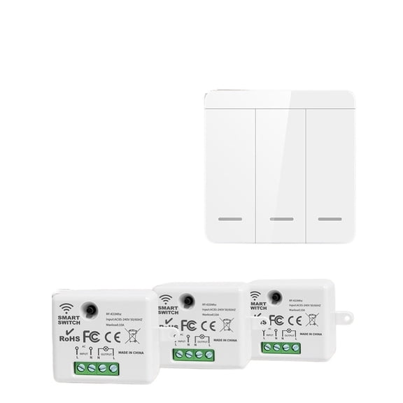 1/2/3 Gang Smart Wireless Light Switch Remote Control 86 Wall Panel Push Button 10A Receiver For LED/Fan ,Trusted and Reliable