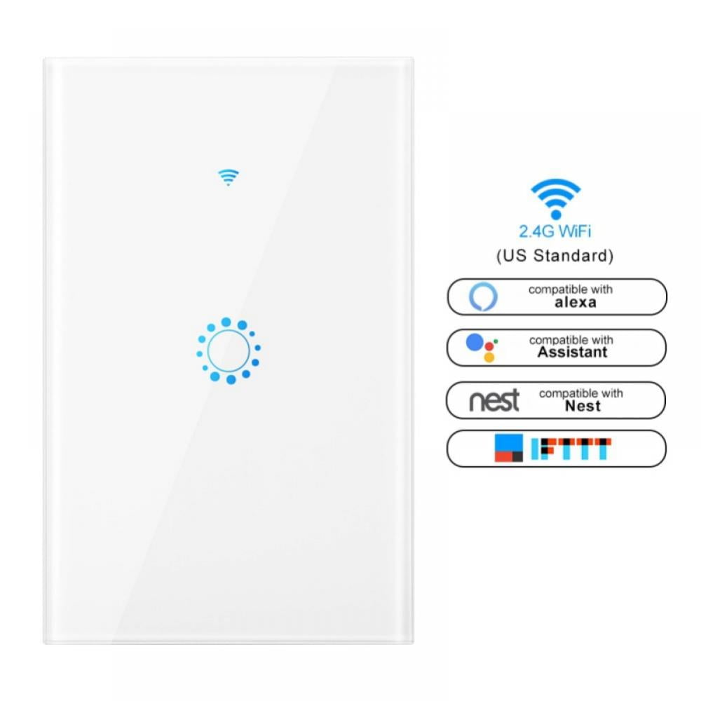 1/2/3 Gang WiFi Smart Light Switch Wireless Wall Touch Glass Panel APP Remote Control & Schedule for Amazon Alexa Google IFTTT