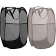 thumbnail image 1 of 1/2/3 Pack Deluxe Strong Mesh Pop up Laundry Hamper Basket with Side Pocket for Laundry Room, Bathroom, Kids Room, College Dorm or Travel, 1 of 7