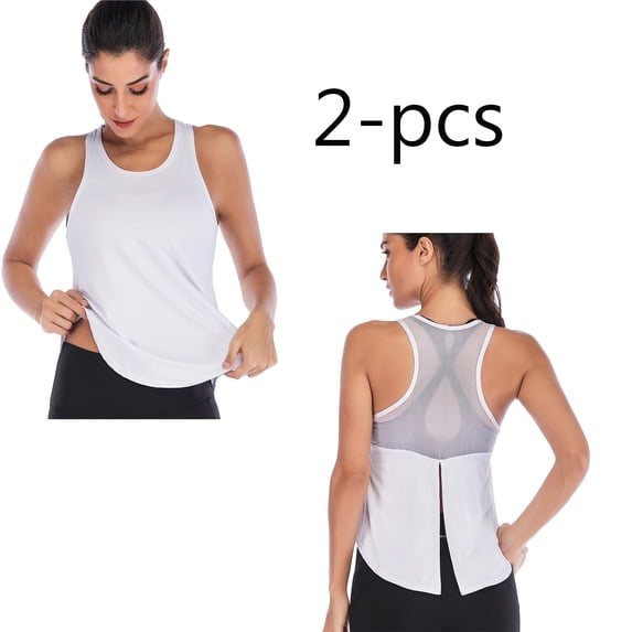 1/2/3 Pack Fitness Yoga Shirts for Women Workout Tops Racerback Athletic Tank Tops Gym Exercise Vest