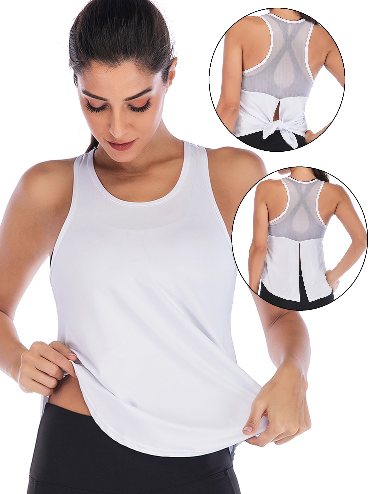 1/2/3 Pack Fitness Yoga Shirts for Women Workout Tops Racerback Athletic Tank Tops Gym Exercise