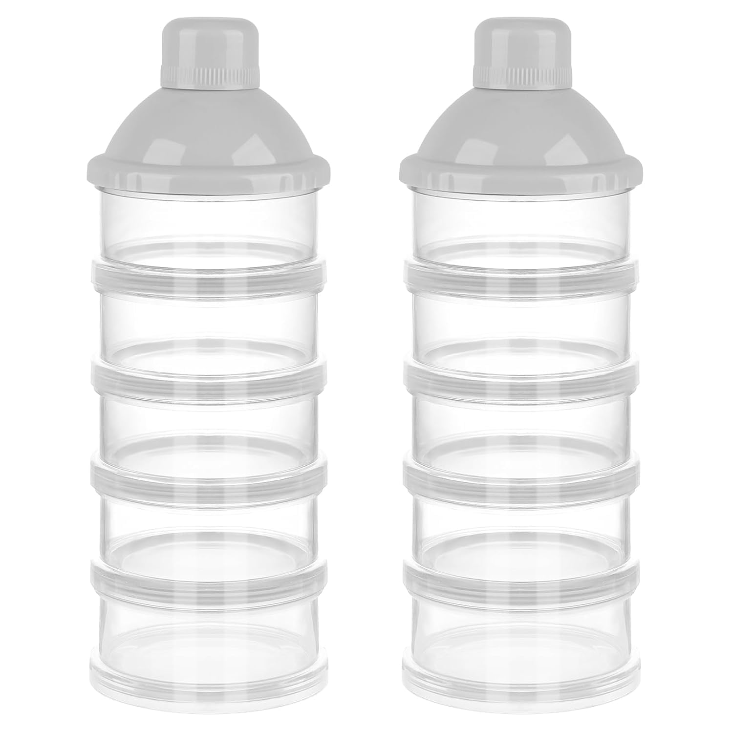 Formula Powder Container With Divider 1/2/3 Pack Formula Dispenser On The Go, 5 Compartments Stackable ...