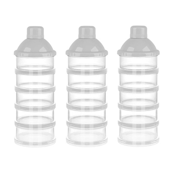 1/2/3 Pack Formula Dispenser On The Go, 5 Compartments Stackable Formula Container for Travel, Baby Milk Powder Kids Snack Container, BPA Free