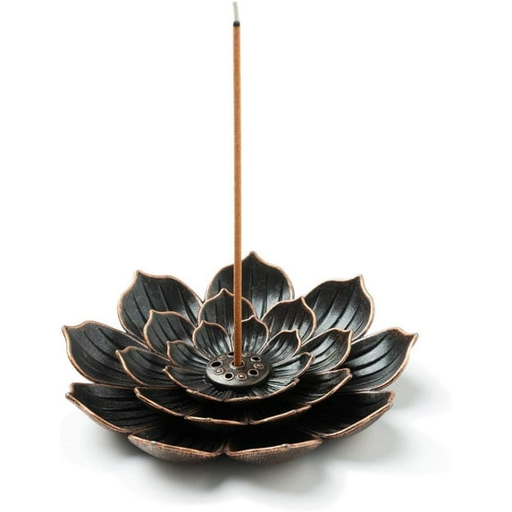 1/2/3 Pack Incense Burner, Incense Holder for Sticks, Brass Lotus Incense Stick Holder with Ash Catcher
