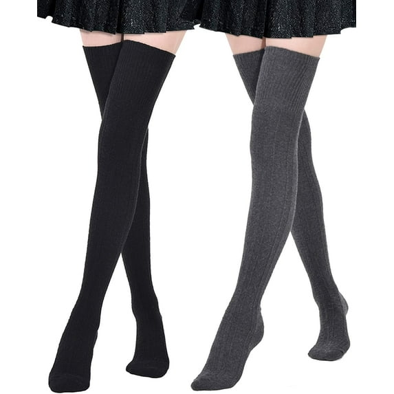 1/2/3 Pairs Extra Long Socks Thigh High Socks Leg Warmers Extra Long Boot Stockings for Girls Women (Random Colors, Cotton + Spandex)