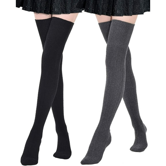 1/2/3 Pairs Extra Long Socks Thigh High Socks Leg Warmers Extra Long Boot Stockings for Girls Women (Random Colors, Cotton Spandex)