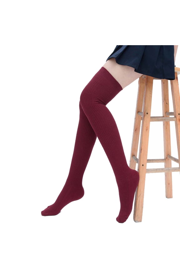 1/2/3 Pairs Extra Long Socks Thigh High Socks Leg Warmers Extra Long Boot Stockings for Girls Women (Random Colors, Cotton + Spandex)