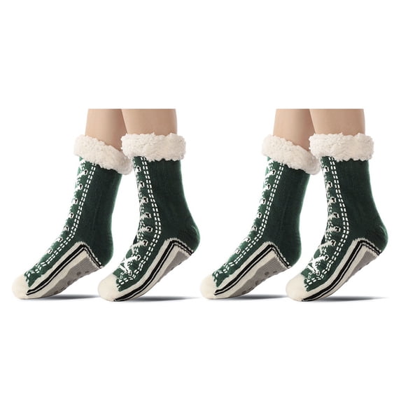 Happyyami Christmas Elf Slippers - Plush Warm Non-Slip Slippers For Adults, XL Size, Green Costume Accessory
