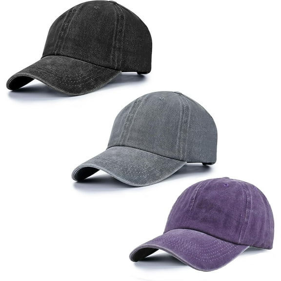 1/2/3 Pcak Baseball Cap Unisex Vintage Washed Distressed Cap,Retro Adjustable Dad Hats,Baseball Hat for Men Women