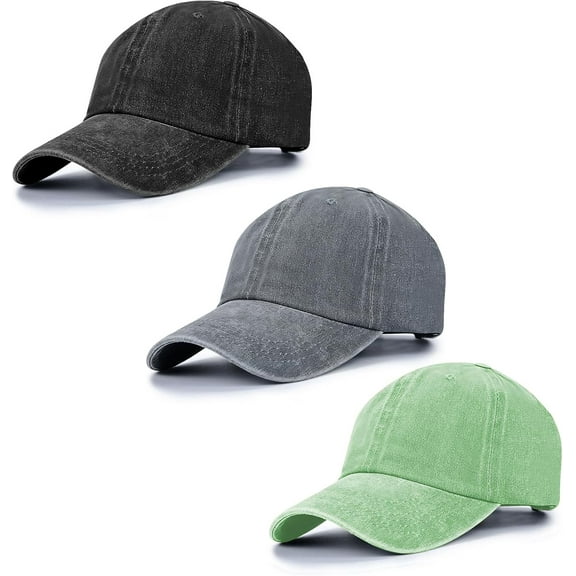 1/2/3 Pcak Baseball Cap Unisex Vintage Washed Distressed Cap,Retro Adjustable Dad Hats,Baseball Hat for Men Women