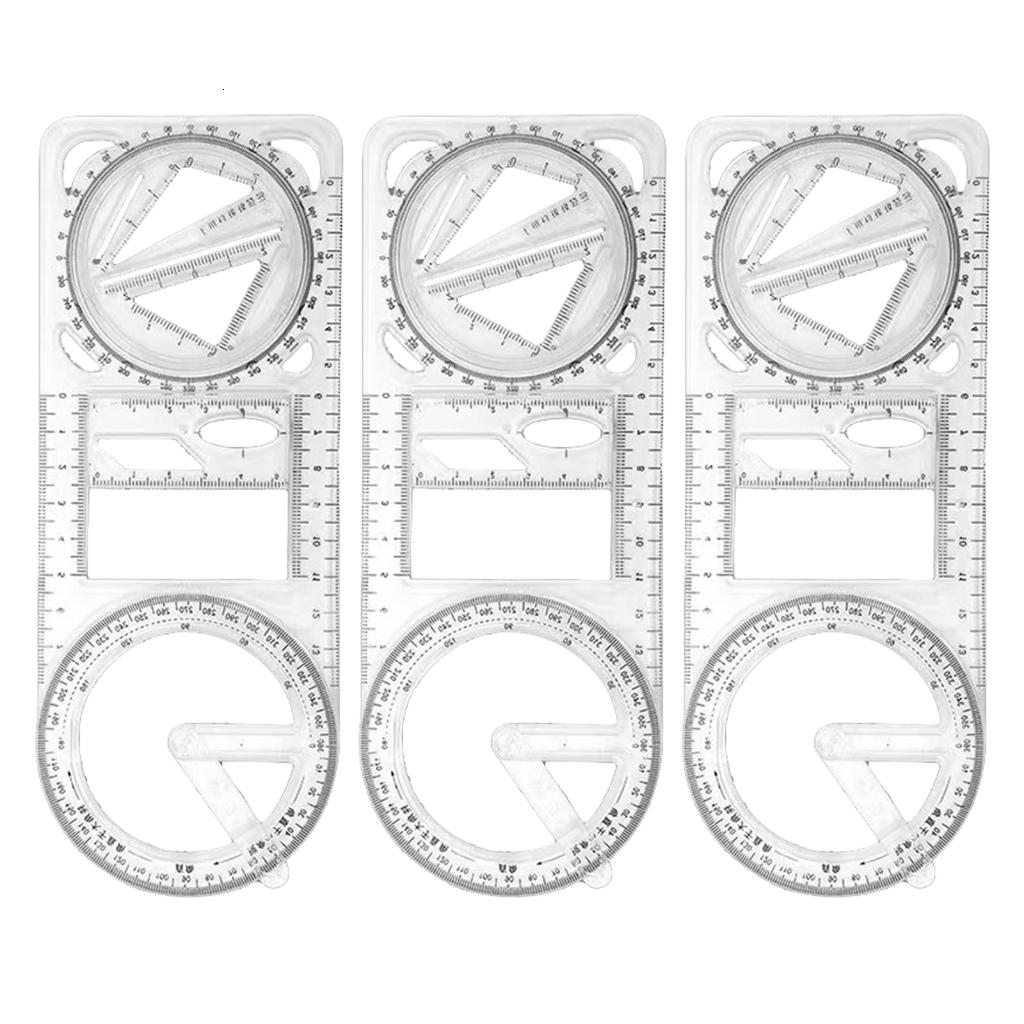 1/2/3 Pcs Geometric Ruler Draft Ruler Mathematics Drawing Ruler ...