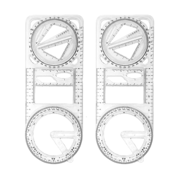 1/2/3 Pcs Geometric Ruler Draft Ruler Mathematics Drawing Ruler Measuring Tool