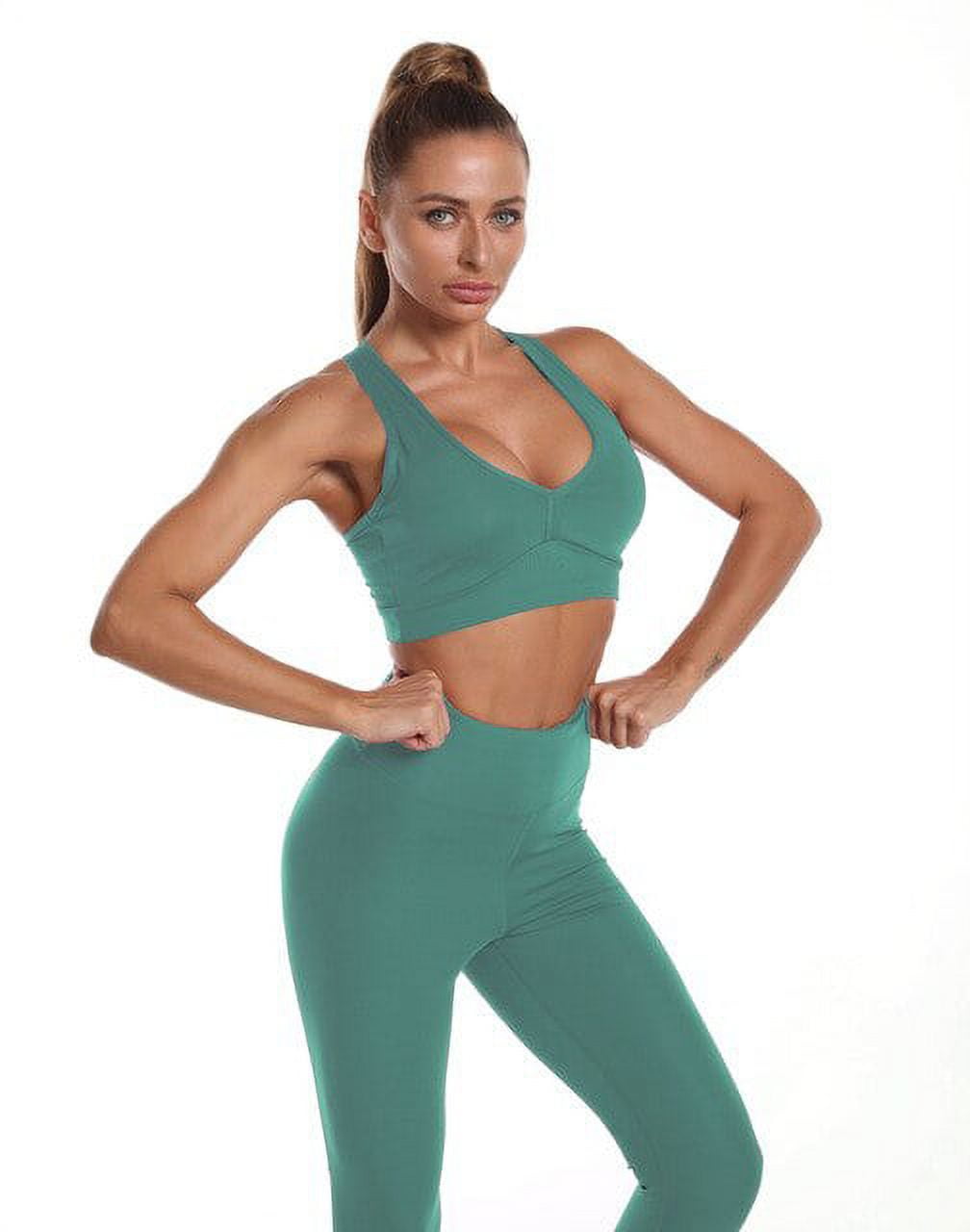 Ladies Seamless Sportswear 3 Pieces Suits Fitness Gym Wear Yoga